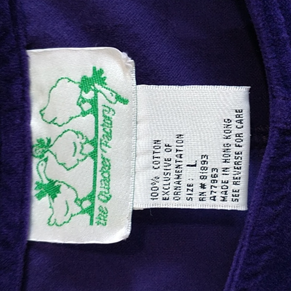 Vintage Quacker FactoryJumper Dress Tunic Size large Purple Presents Gifts - Picture 2 of 10